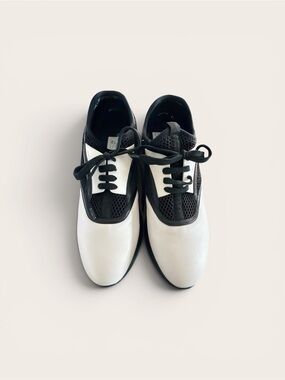 Sergio Rossi Two-Tone Black and White Athletic Sneakers